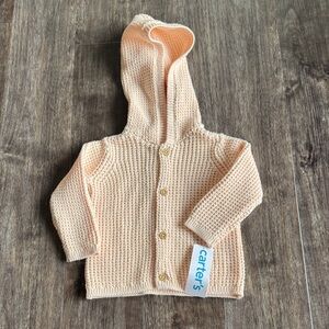 Carter's Pink Hooded Knit Baby Sweater